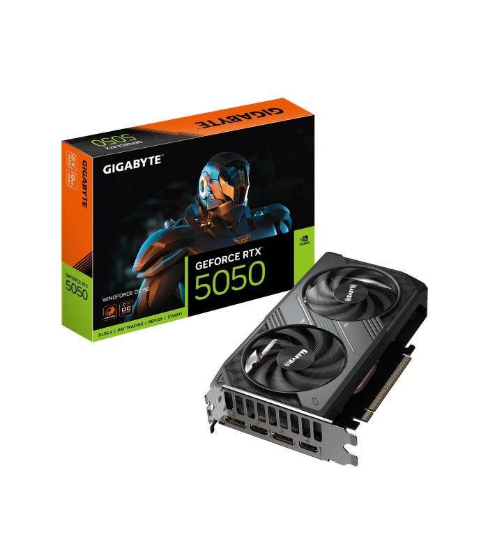 GIGABYTE GeForce RTX 5050 WINDFORCE OC 8G Tarjeta Grfica - 8GB GDDR6, 128bit, PCI-E 5.0, 2587MHz Frecuencia Del Ncleo, 2 X DP, 2