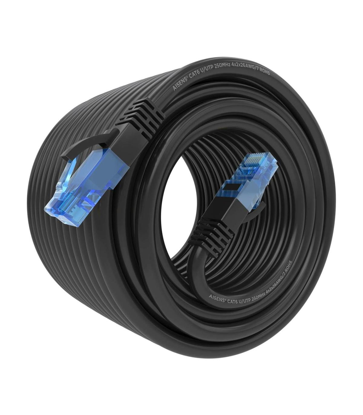 CABLE RED AISENS LATIGUILLO RJ45 CAT.6 UTP AWG26 CCA NEGRO 15M