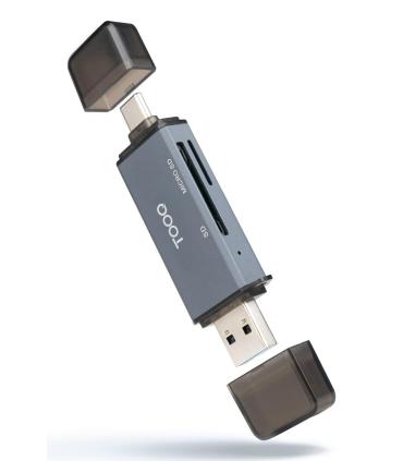 Lector De Tarjetas Externo TooQ TQR-3001G  USB 3.0 Y USB Tipo-C