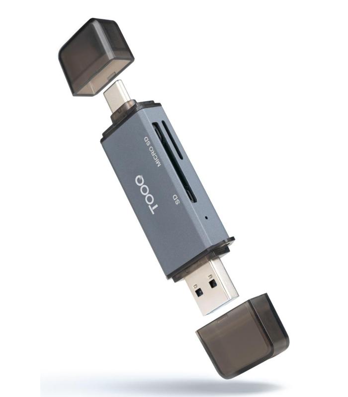 Lector De Tarjetas Externo TooQ TQR-3001G  USB 3.0 Y USB Tipo-C