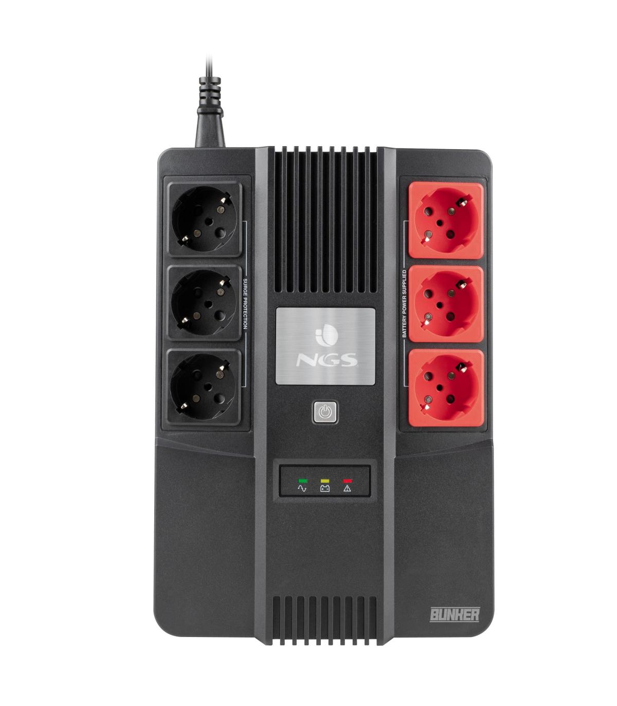 SAI Offline NGS Fortress Bunker  600VA-360W  6 Salidas  Formato Bloque