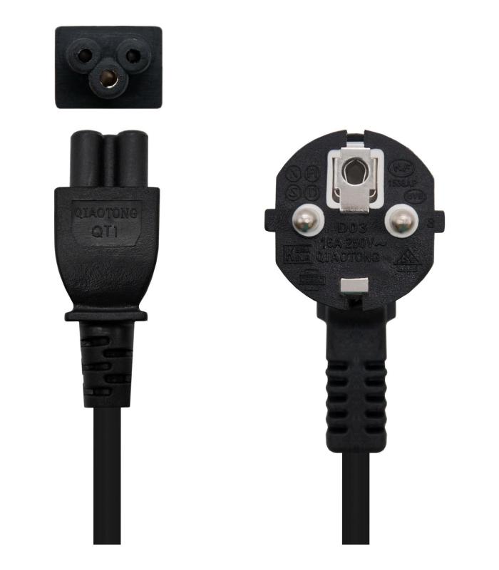 CABLE ALIM. TREBOL CEE7 ACODADO M-C5 H 3 M 10.22.0302-L300 NANOCABLE