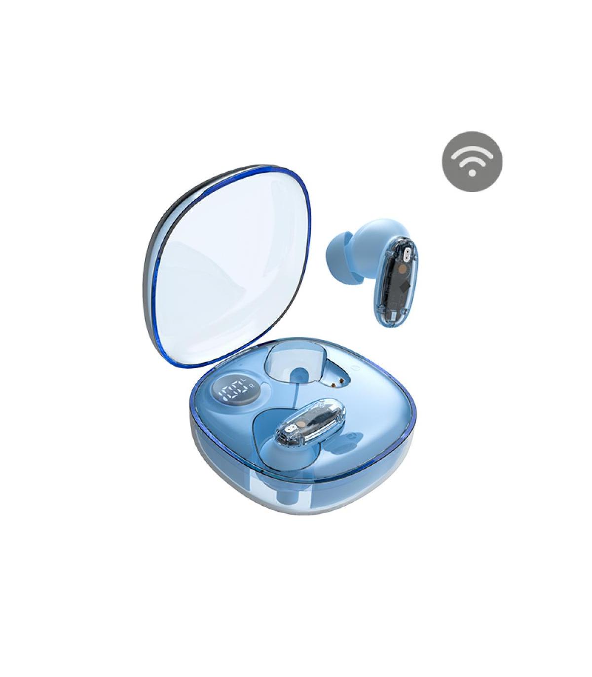 Auriculares Bluetooth Mars Gaming MHIB2 Con Estuche De Carga  Autonoma 7h  Azules