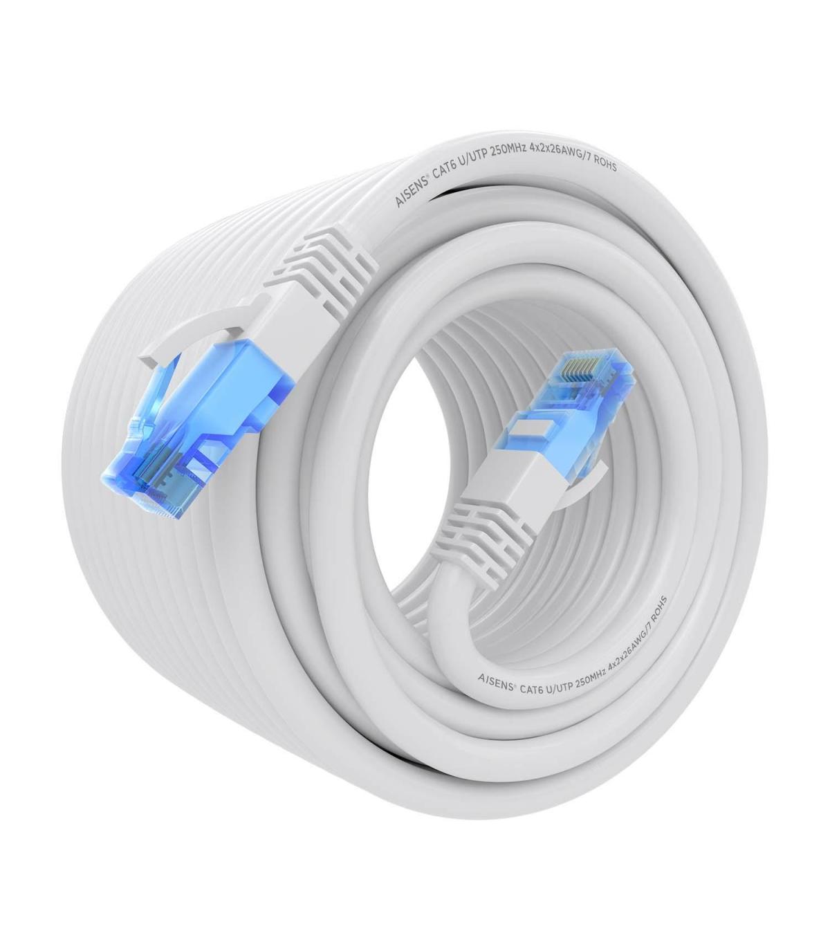 CABLE RED AISENS LATIGUILLO RJ45 CAT.6 UTP AWG26 CCA BLANCO 15M
