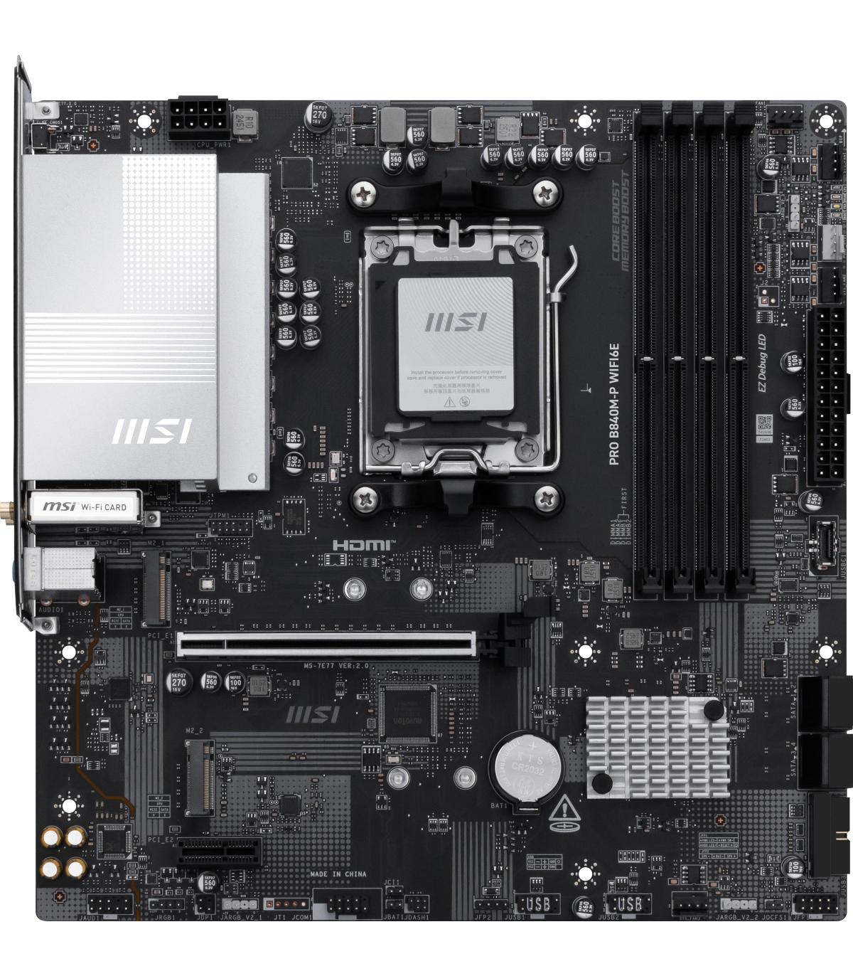 MSI PRO B840M-P WIFI6E Placa Base AMD B840 Zcalo AM5 Micro ATX