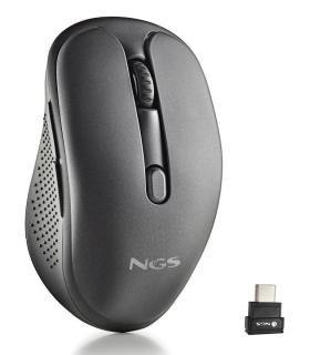 Ratn Inalmbrico NGS Evo Jot Silencioso  Batera Recargable  Hasta 1600 DPI  Negro
