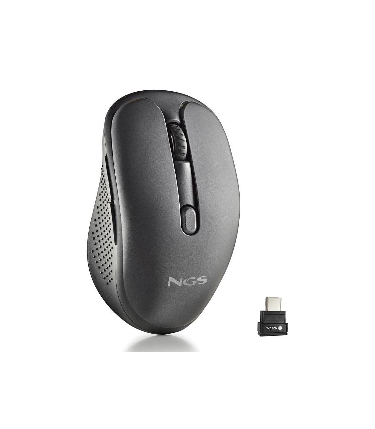 Ratn Inalmbrico NGS Evo Jot Silencioso  Batera Recargable  Hasta 1600 DPI  Negro