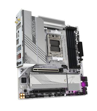GIGABYTE B650M AORUS ELITE AX ICE Placa Base - AMD Ryzen Serie 9000, VRM De 12+2+2 Fases, Hasta 8000 MHz DDR5 (OC), 1xPCIe 5.0 +
