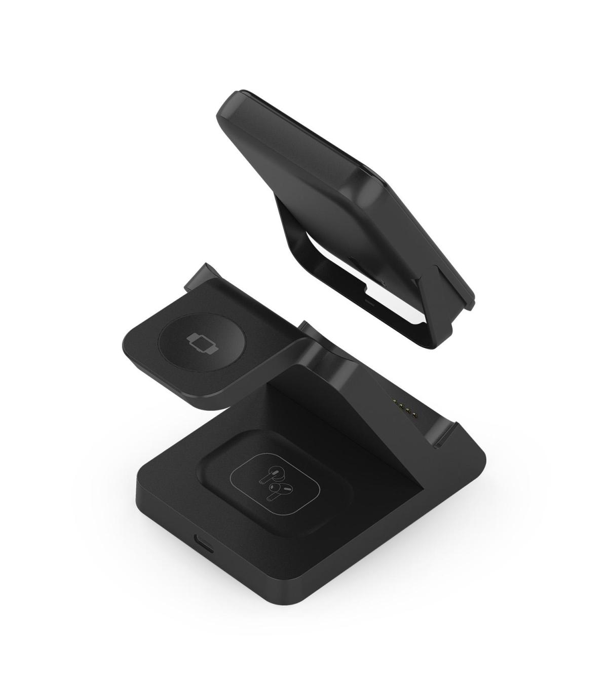 Aisens Cargador Inalmbrico USBC 15W 4 En 1 Negro