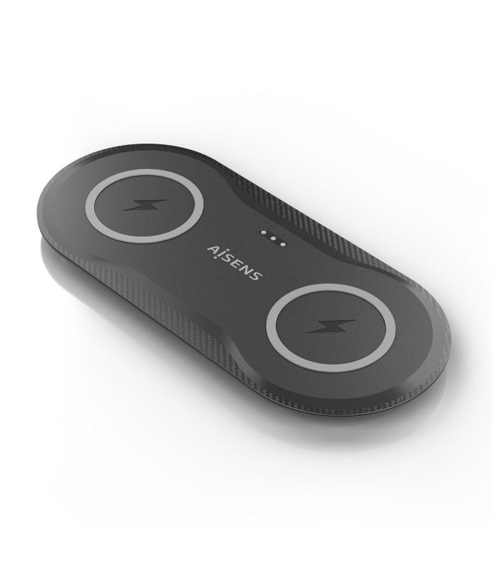 Aisens Cargador Inalmbrico USBC 15W 2 En 1 Negro
