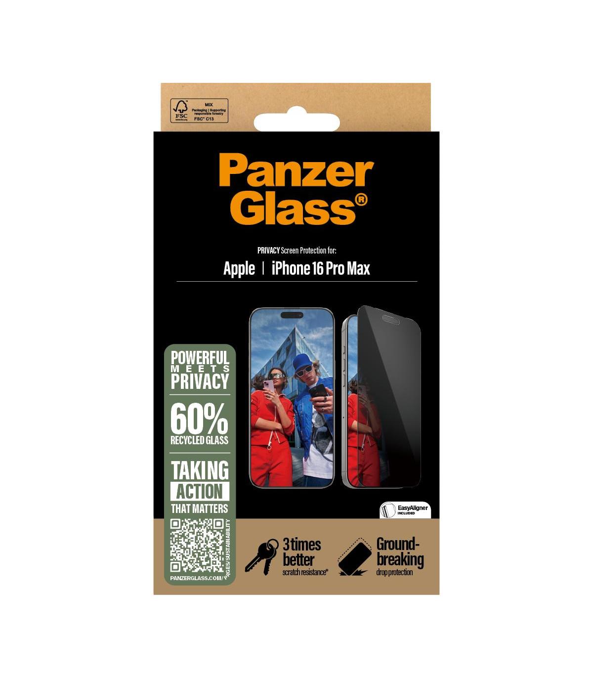 PanzerGlass Privacy Screen Protec. IPhone 16ProMax