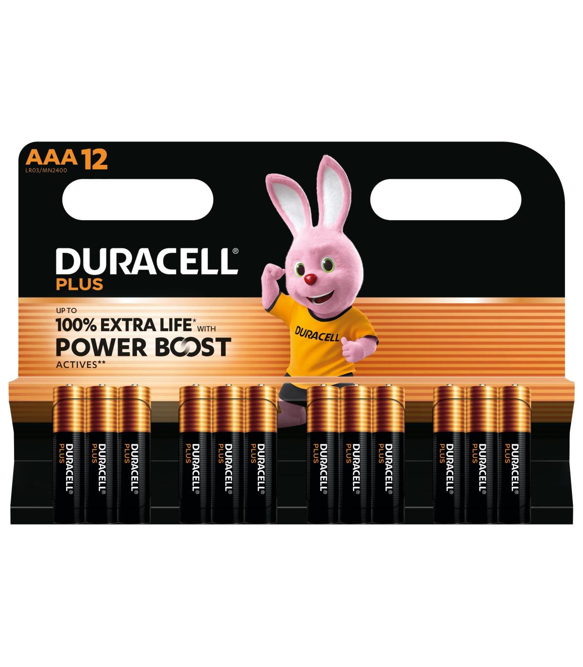 Pack De 12 Pilas AAA Duracell Plus Power Boost DPBLR3B12  1.5V  Alcalinas