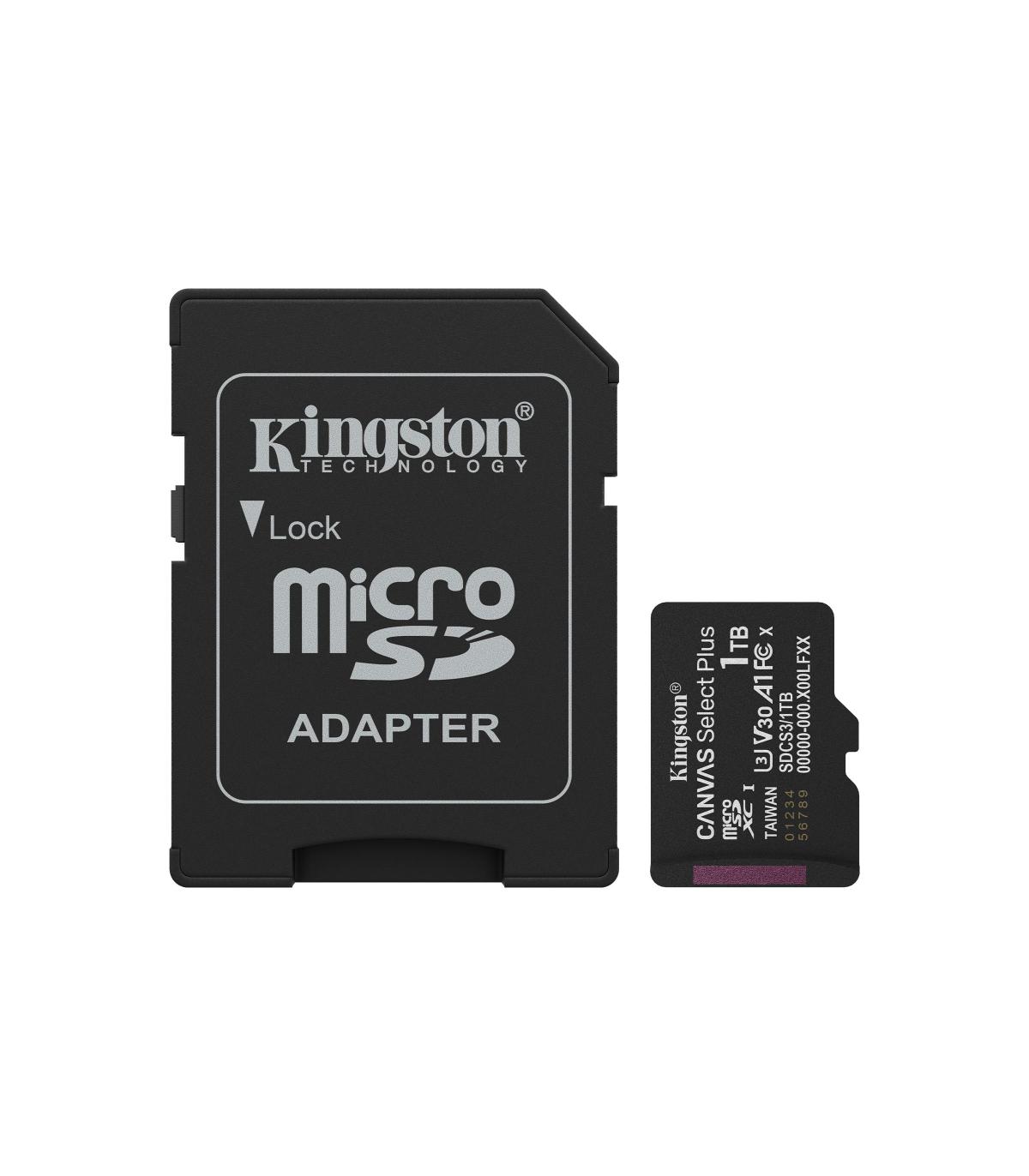 Kingston Technology 1TB MicroSDXC Canvas Select Plus Gen3 150MB s A1 (Incluye Adaptador De SD)