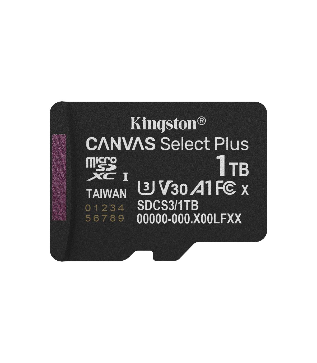 Kingston Technology 1TB MicroSDXC Canvas Select Plus Gen3 150MB s A1 (Incluye Adaptador De SD)