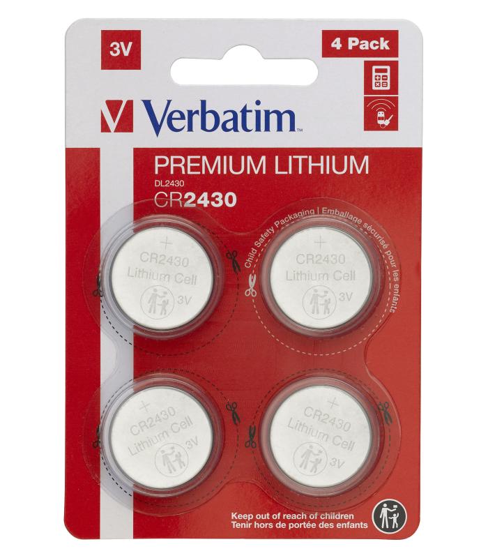 PILA BOTON LITIO VERBATIM CR2430 3V PACK 4