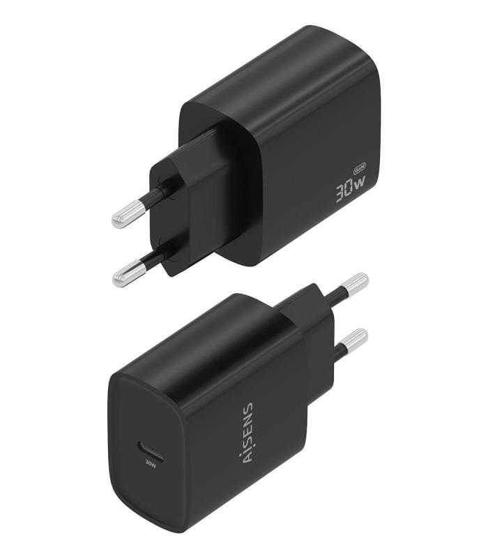 CARGADOR AISENS GAN 30W 1XUSB-C PD3.0 NEGRO