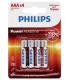 Pack De 4 Pilas AAA Philips LR03P4B 10  1.5V  Alcalinas