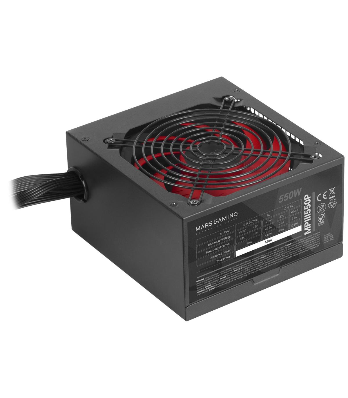 Fuente De Alimentacin Mars Gaming MPIII550P  550W  Ventilador 12cm