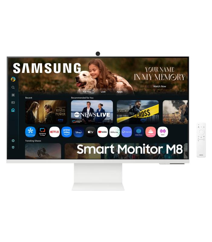 Smart Monitor Samsung M8 M80F S32FM801UU 32'  4K  Multimedia  Regulable En Altura  Smart TV  Webcam  Blanco