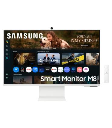 Smart Monitor Samsung M8 M80F S32FM801UU 32'  4K  Multimedia  Regulable En Altura  Smart TV  Webcam  Blanco