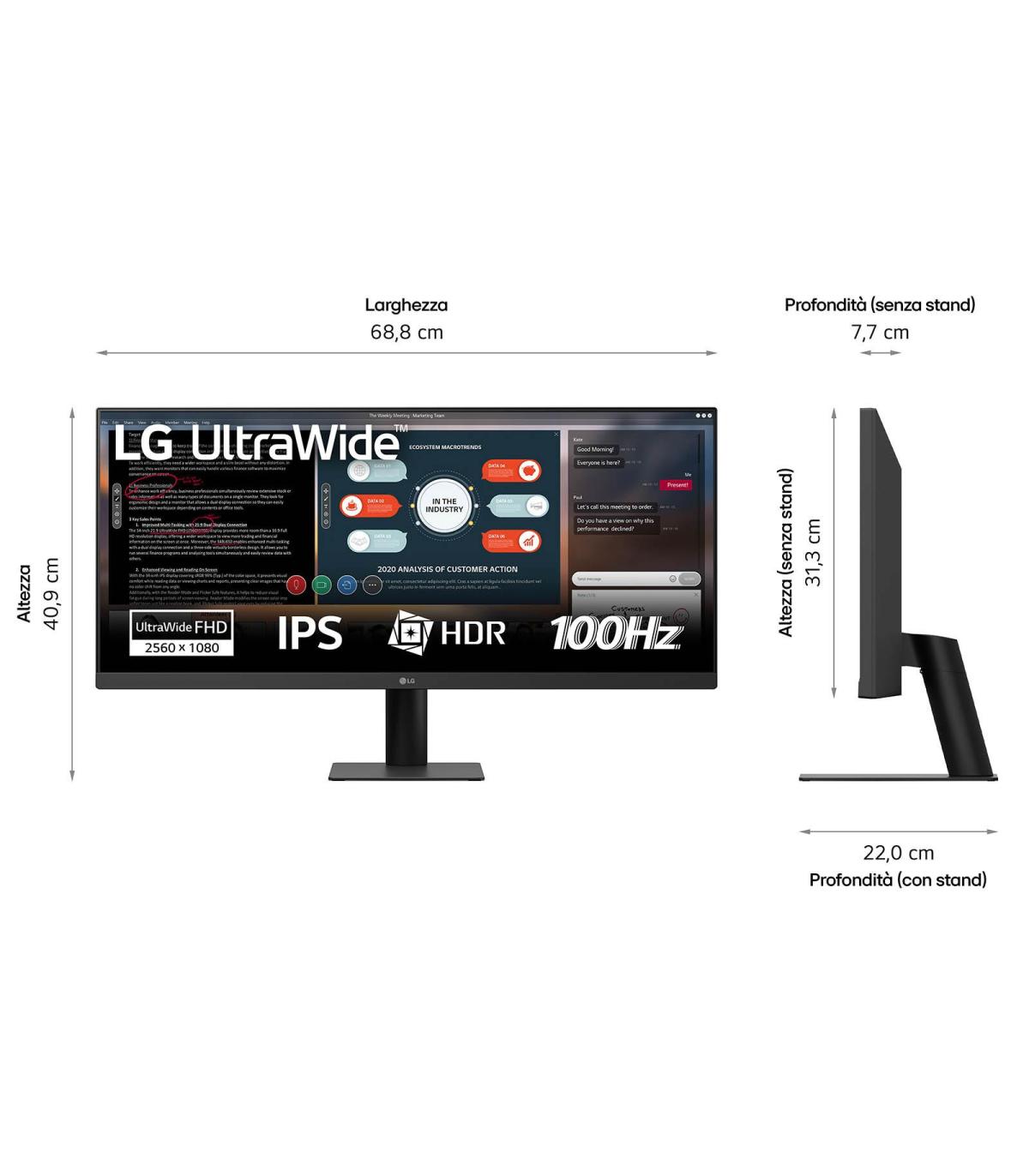 LG 29U511A-B Pantalla Para PC 73,7 Cm (29") 2560 X 1080 Pixeles WFHD LCD Negro