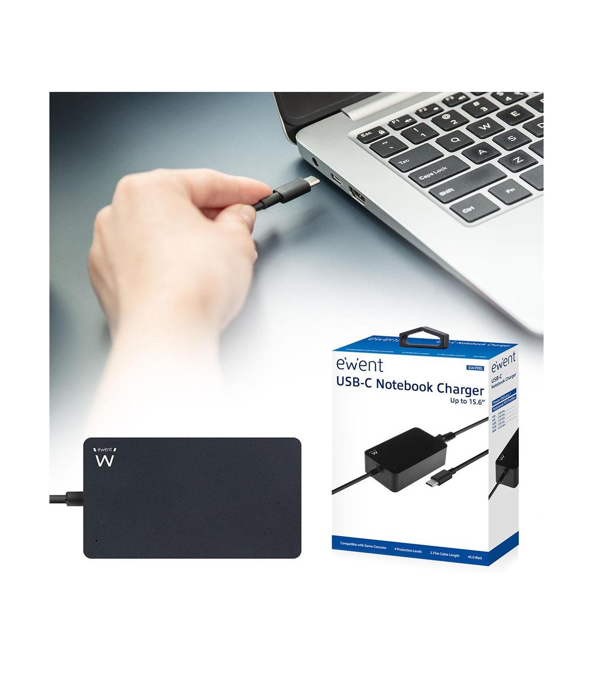 CARGADOR PORTATIL EWENT USB-C 45W NEGRO