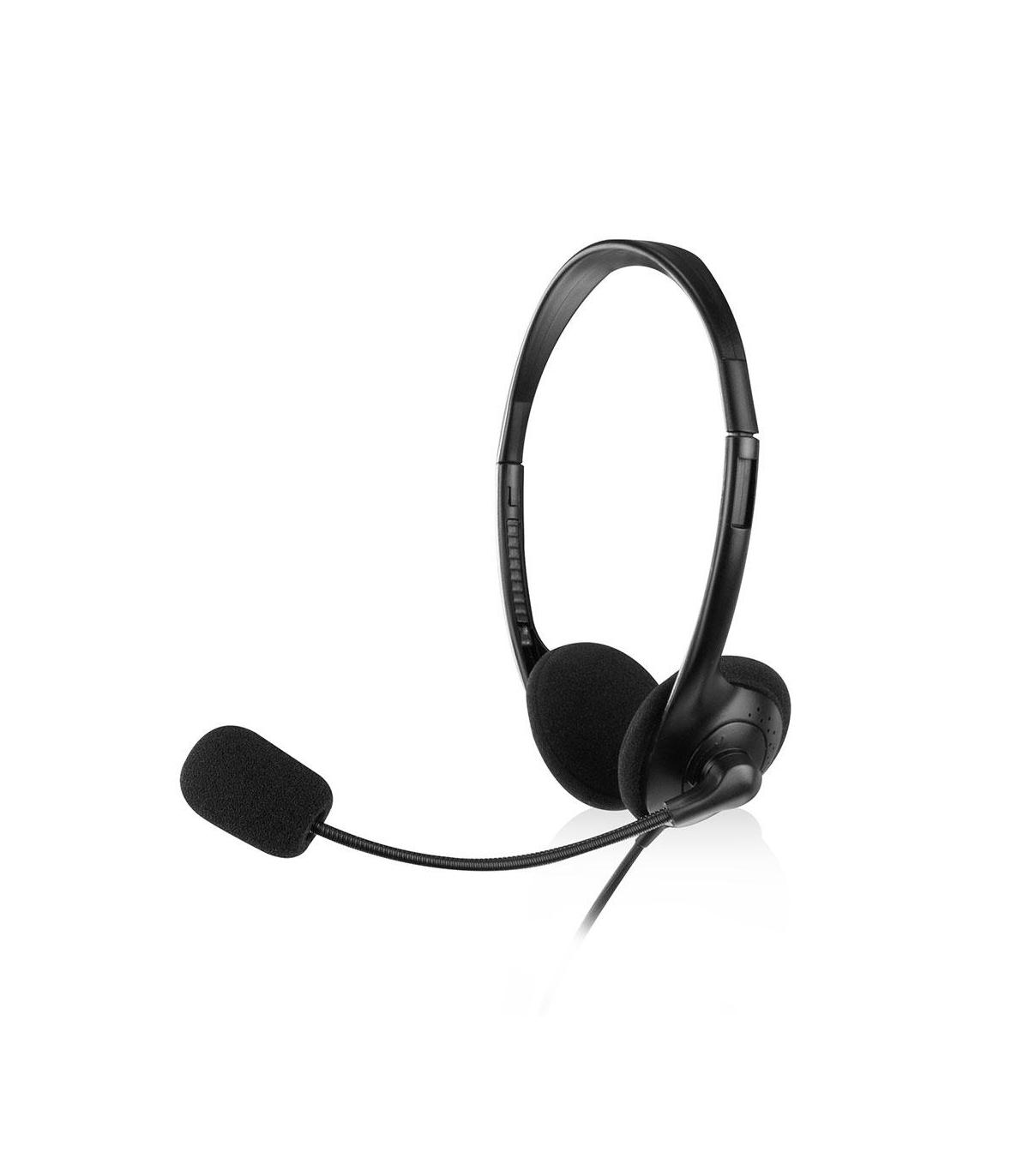 AURICULARES EWENT CHAT EW3567 NEGRO MICROFONO ALAMBRICO JACK 3.5 MM