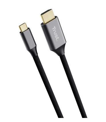 Cable Conversor HDMI 4K Trust CALYX  USB Tipo-C Macho - HDMI Macho  2m  Gris