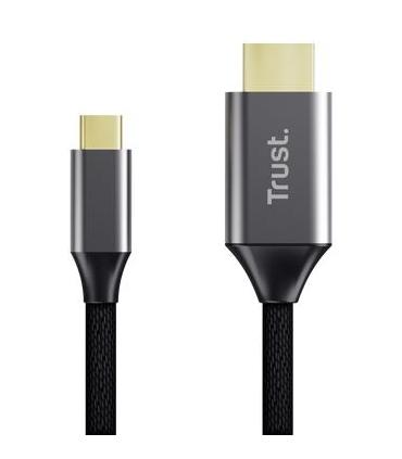 Cable Conversor HDMI 4K Trust CALYX  USB Tipo-C Macho - HDMI Macho  2m  Gris