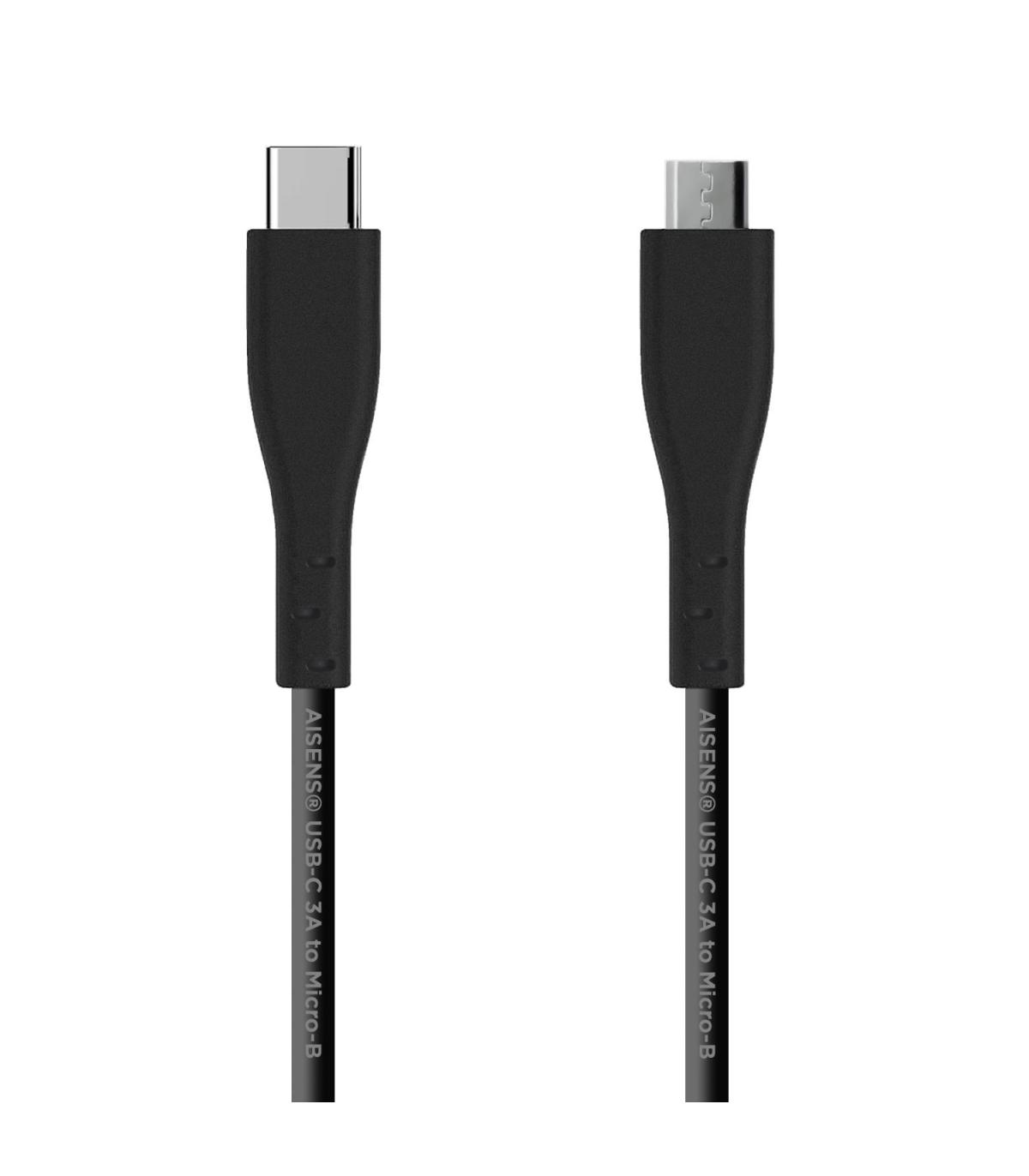 CABLE AISENS USB 2.0 3A TIPO USB-C M-MICRO B M NEGRO 2mts