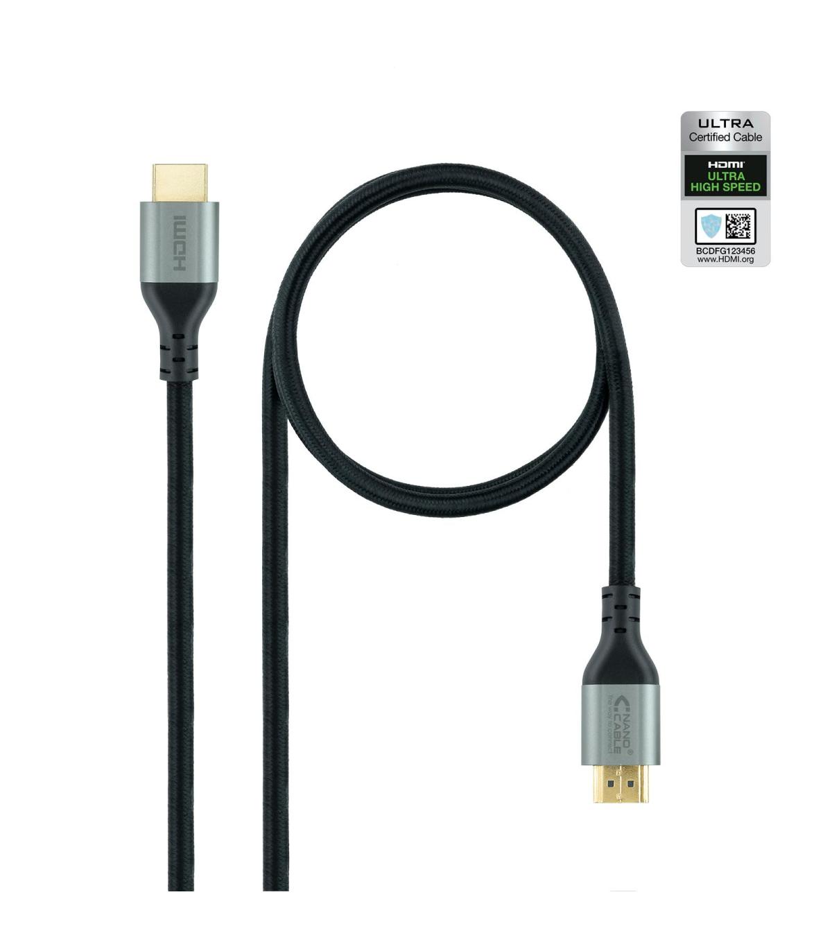 Nanocable Cable HDMI 2.1 Certificado ULTRA HIGH SPEED A M-A M, Negro, 2 M