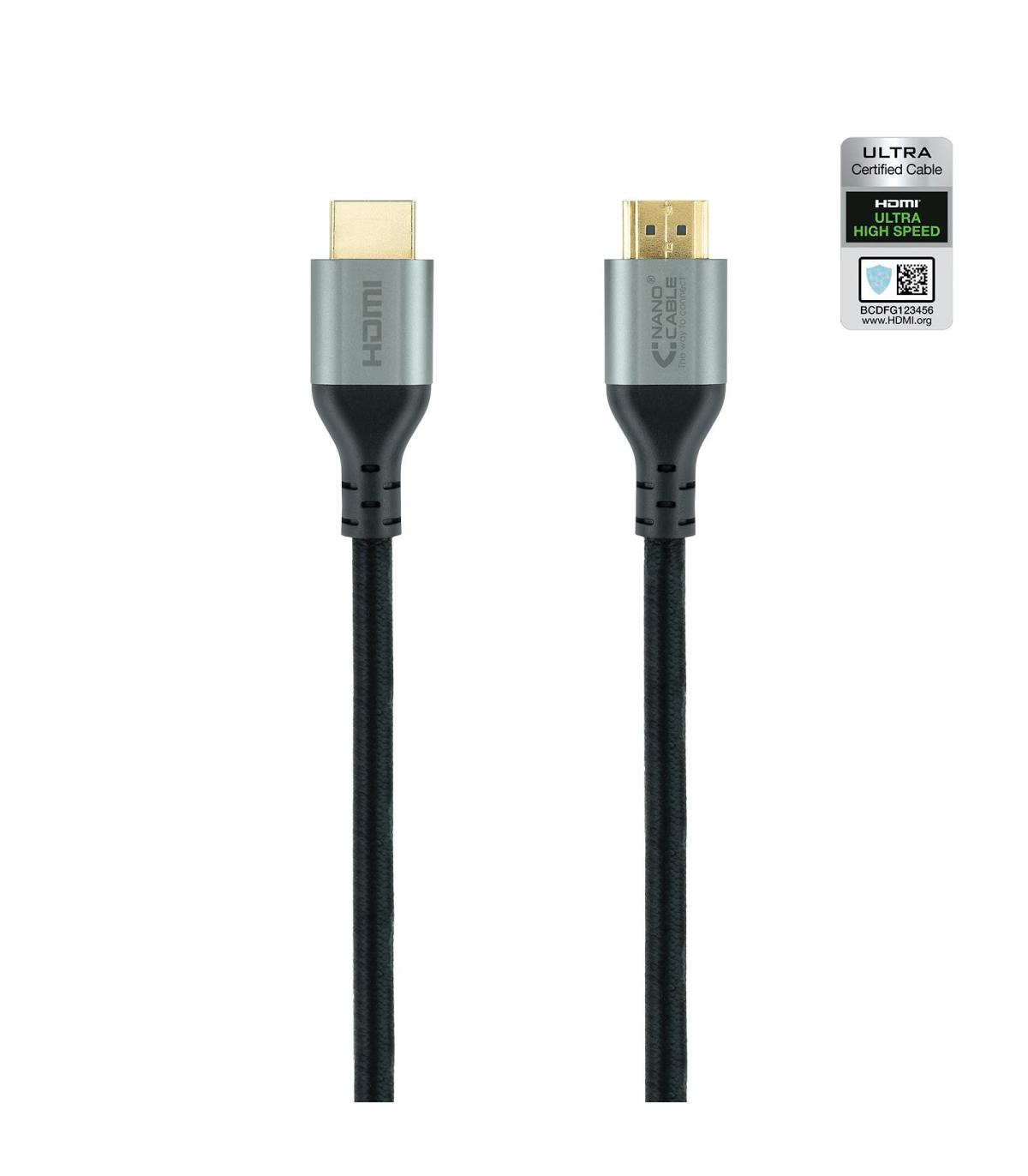 Nanocable Cable HDMI 2.1 Certificado ULTRA HIGH SPEED A M-A M, Negro, 2 M