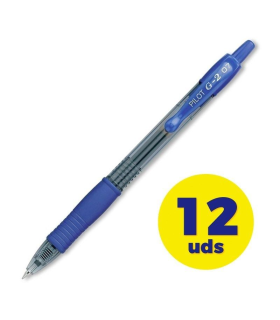 Caja de Bolgrafos de Tinta de Gel Retrctil Pilot G-2/ 12 unidades/ Azules