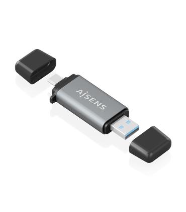 LECTOR TARJETAS AISENS SD MICRO SD MMC RS-MMC MMC MICRO USBA USBC GRIS