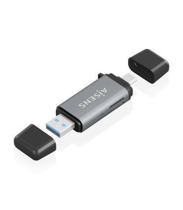 LECTOR TARJETAS AISENS SD MICRO SD MMC RS-MMC MMC MICRO USBA USBC GRIS