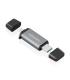 LECTOR TARJETAS AISENS SD MICRO SD MMC RS-MMC MMC MICRO USBA USBC GRIS