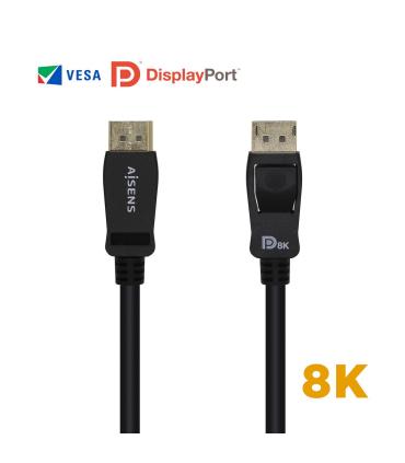 CABLE AISENS DISPLAYPORT CERTIFICADO V1.4 8K60HZ M M 2.0M NEGRO
