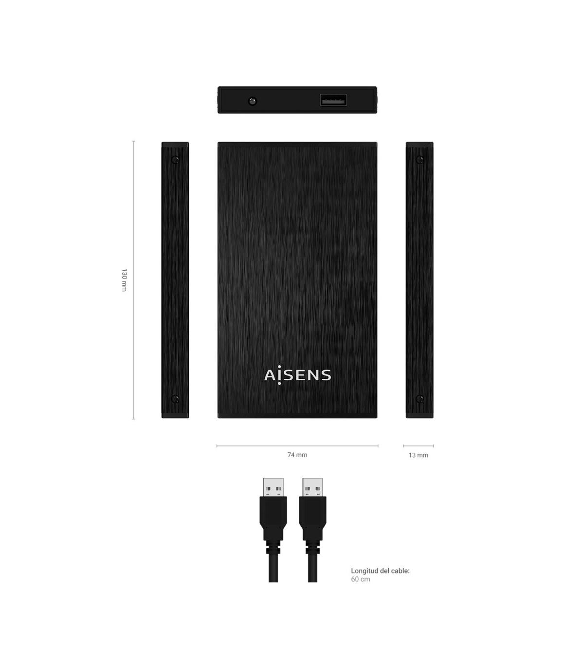 CARCASA HDD AISENS ASE-2523B 2.5" NEGRA