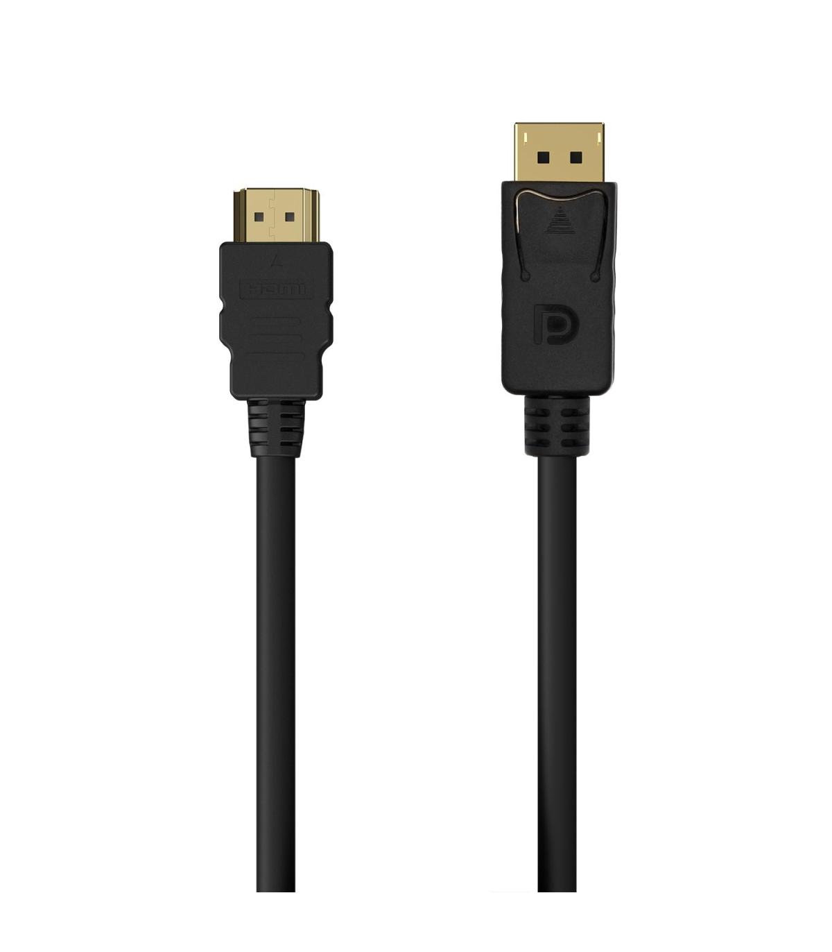 Cable Conversor Aisens A125-0550  Displayport Macho - HDMI Macho  Hasta 5W  2300Mbps  50cm  Negro