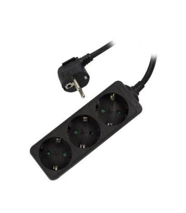 REGLETA EWENT 3 TOMAS SHUKO 16A ENCHUFE NEGRA