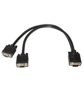 CABLE AISENS BIFURCADOR SVGA HDB15 M-2XHDB15 H NEGRO 45 CM