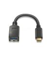 CABLE AISENS USB 3.1 GEN1 5GBPS 3A TIPO USB-C M-A H 15CM NEGRO