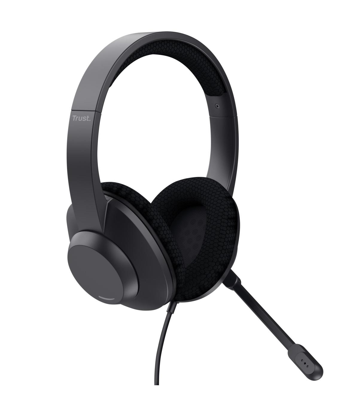 Auriculares Trust Ayda Max USB-ENC  Con Micrfono  USB  Negros
