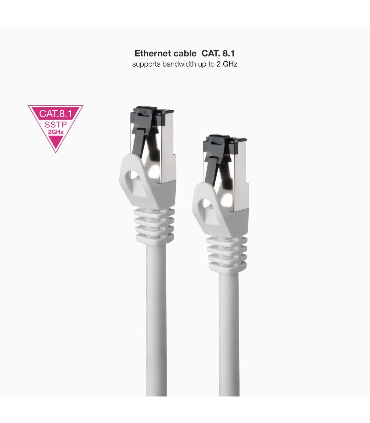 Cable De Red RJ45 SSTP Nanocable 10.20.2000-L30 Cat.8.1  30cm  Gris