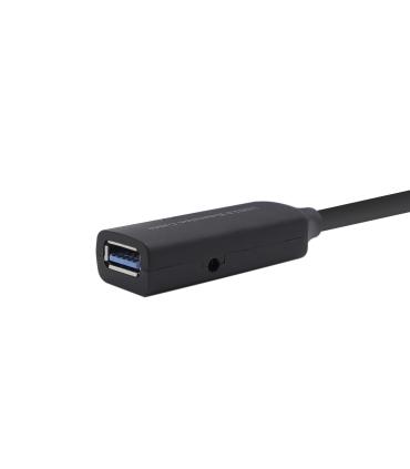 Cable Alargador USB 3.0 Con Amplificador Aisens A105-0408  USB Macho - USB Hembra  Hasta 9W  625Mbps  10m  Negro