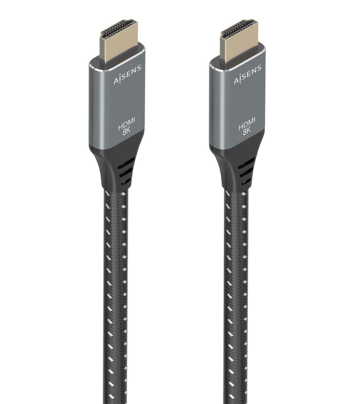 Cable HDMI 2.1 8K Aisens A150-0876  HDMI Macho - HDMI Macho  5m  Gris Y Negro