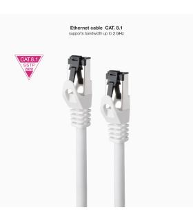 Cable De Red RJ45 SSTP Nanocable 10.20.2000-W Cat.8.1  50cm  Blanco