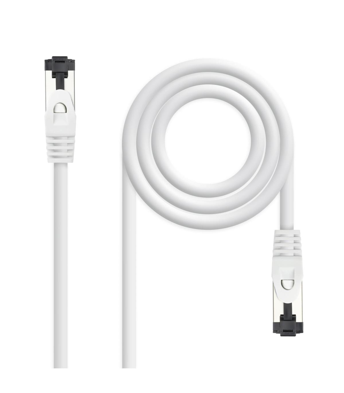 Cable De Red RJ45 SSTP Nanocable 10.20.2000-W Cat.8.1  50cm  Blanco