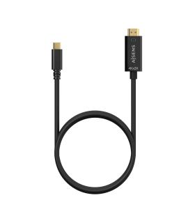 Cable Conversor HDMI 4K Aisens A109-0623  USB Tipo-C Macho - HDMI Macho  Hasta 27W  1250Mbps  80cm  Negro
