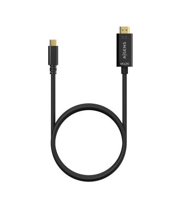 Cable Conversor HDMI 4K Aisens A109-0623  USB Tipo-C Macho - HDMI Macho  Hasta 27W  1250Mbps  80cm  Negro